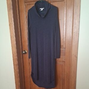 Sweet Adelyn Long Sleeve Cowl Neck Midi Dress - Dark Navy